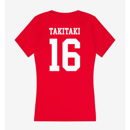 Utah - NCAA Football : Penisimani Takitaki - Women's V-Neck T-Shirt-1