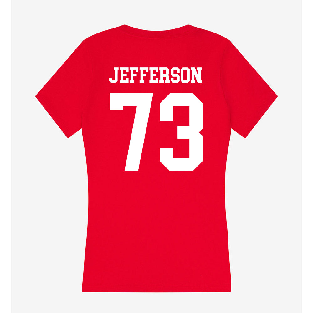 Utah - NCAA Football : Cedric Jefferson - Women's V-Neck T-Shirt-1