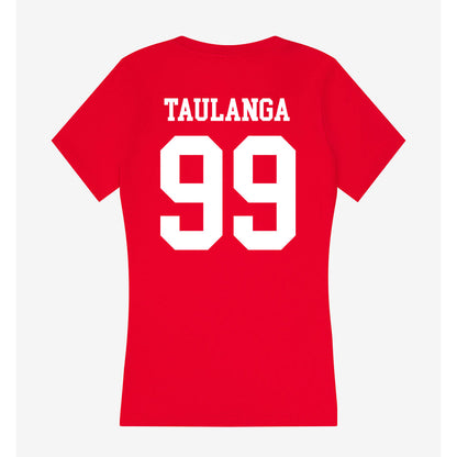 Utah - NCAA Football : Semi Taulanga - Women's V-Neck T-Shirt-1