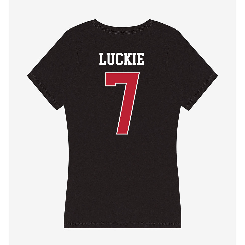 Georgia - NCAA Football : Lawson Luckie - Women's V-Neck T-Shirt-1
