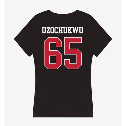 Georgia - NCAA Football : Dennis Uzochukwu - Women's V-Neck T-Shirt-1
