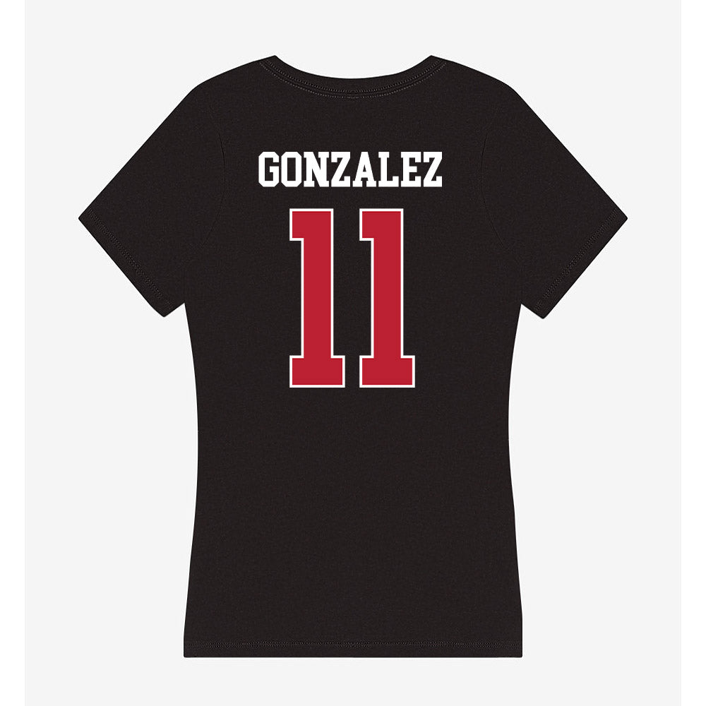 Georgia - NCAA Women's Basketball : Enjulina Gonzalez - Women's V-Neck T-Shirt-1