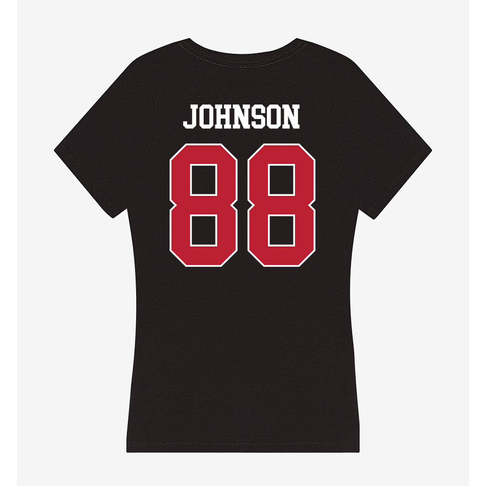 Georgia - NCAA Football : Nasir Johnson - Women's V-Neck T-Shirt-1