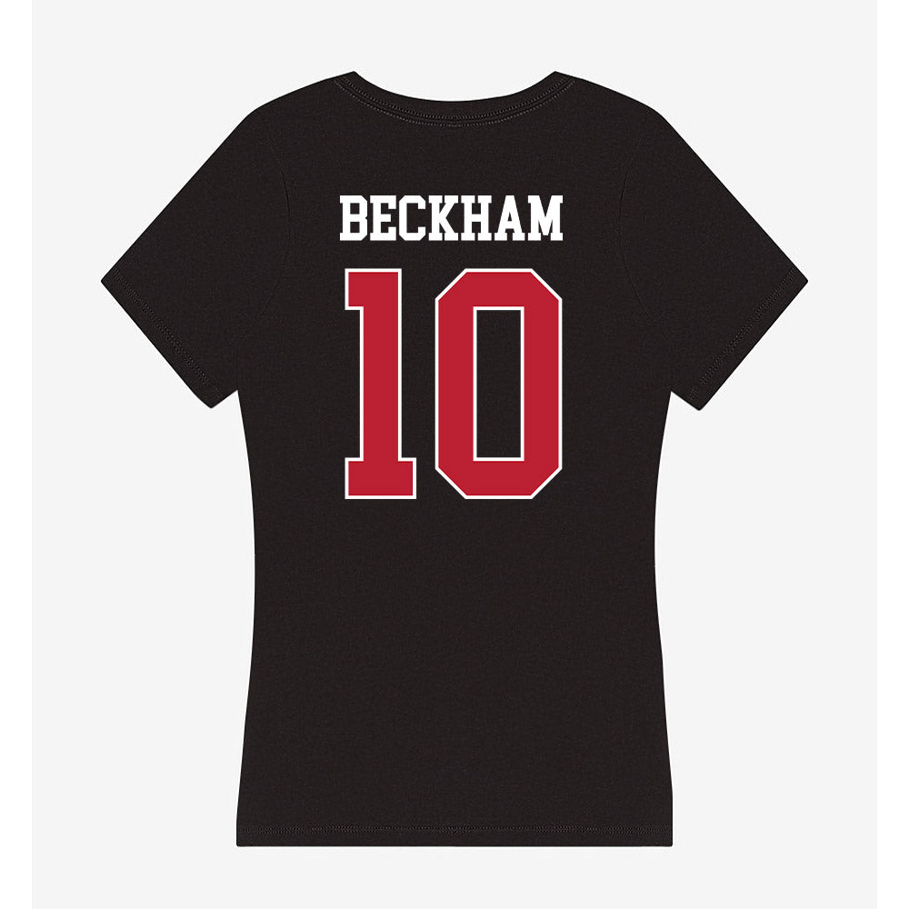 Georgia - NCAA Women's Basketball : Aubrey Beckham - Women's V-Neck T-Shirt-1