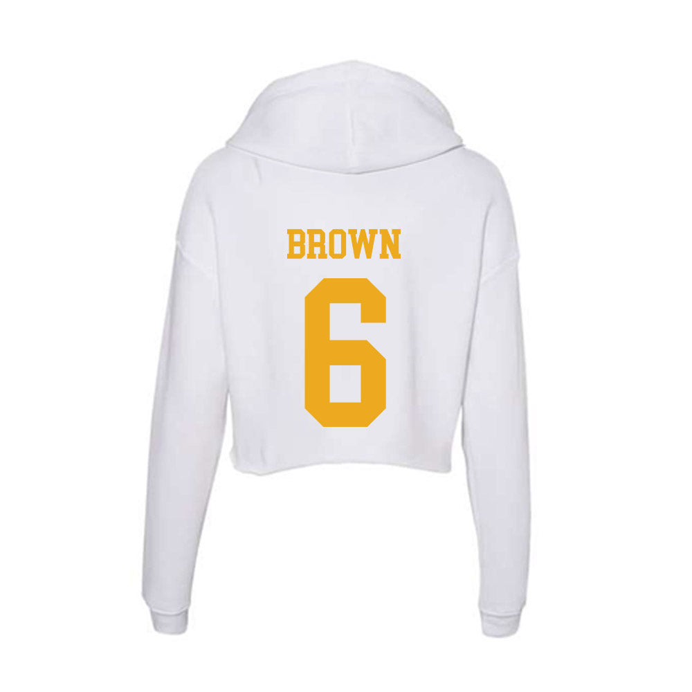 West Virginia - NCAA Football : Max Brown - Women's Crop Fleece Hoodie-1