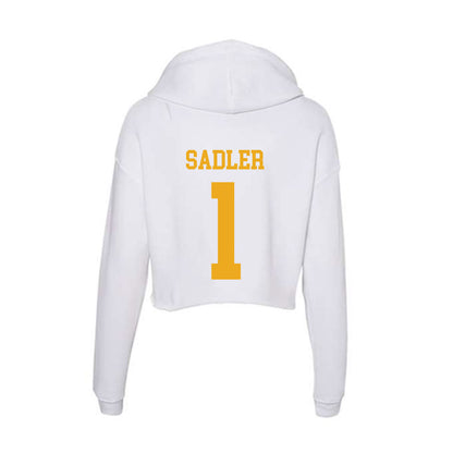West Virginia - NCAA Men's Basketball : Miles Sadler - Women's Crop Fleece Hooded Sweatshirt-1