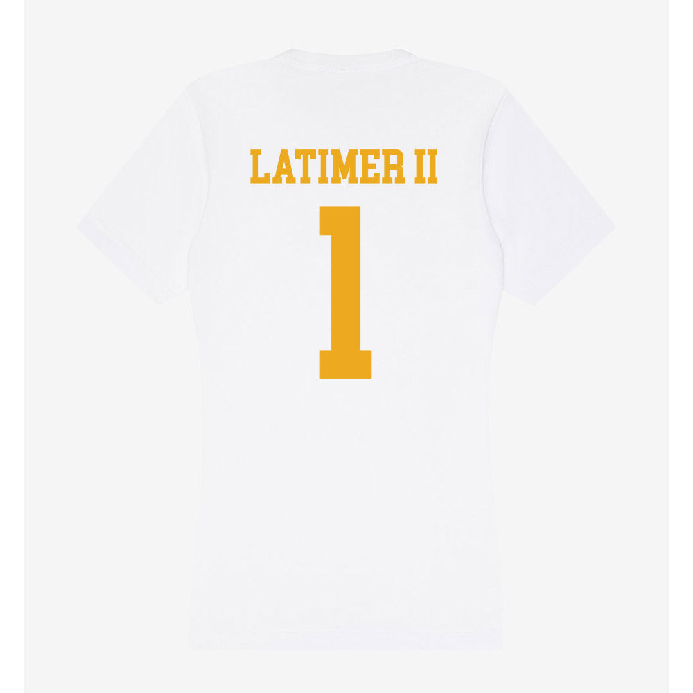 West Virginia - NCAA Football : Geimere Latimer II - Women's V-Neck T-Shirt-1
