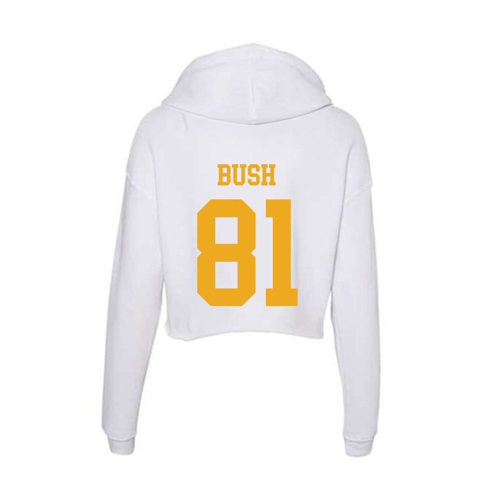 West Virginia - NCAA Football : Kade Bush - Women's Crop Fleece Hoodie-1
