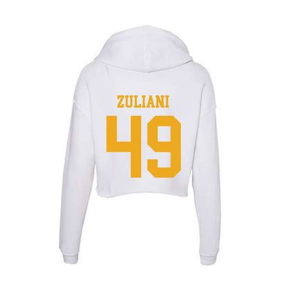 West Virginia - NCAA Football : Carter Zuliani - Women's Crop Fleece Hoodie-1