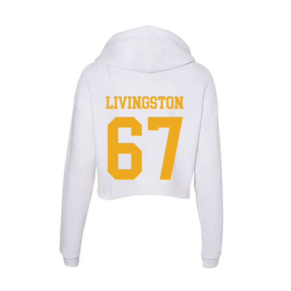 West Virginia - NCAA Football : Landen Livingston - Women's Crop Fleece Hoodie-1