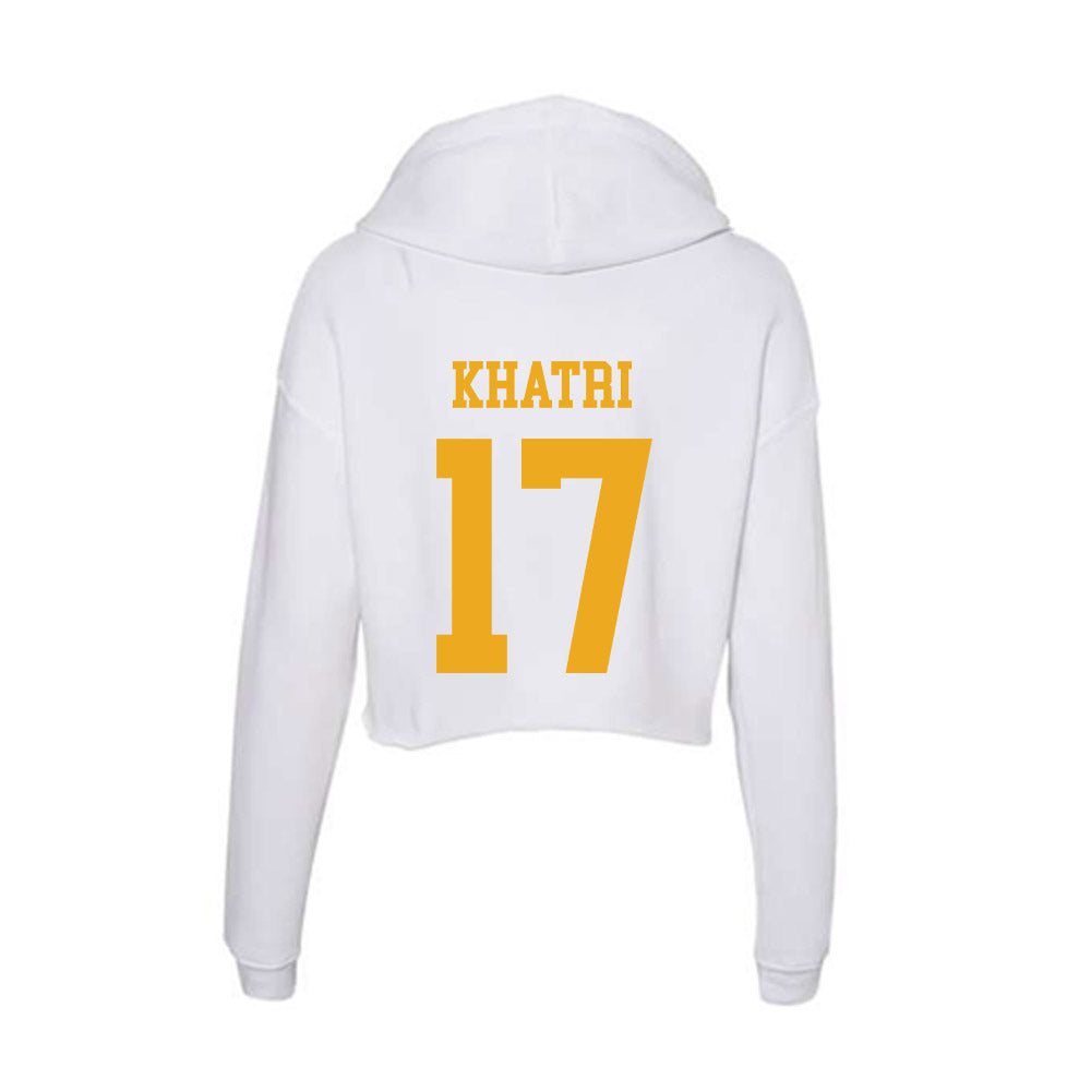 West Virginia - NCAA Football : Miles Khatri - Women's Crop Fleece Hoodie-1