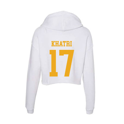 West Virginia - NCAA Football : Miles Khatri - Women's Crop Fleece Hoodie-1
