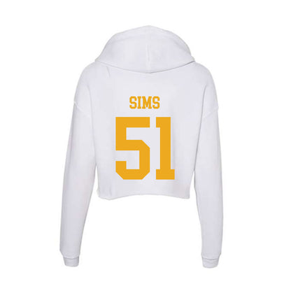 West Virginia - NCAA Baseball : Colton Sims - Women's Crop Fleece Hoodie-1