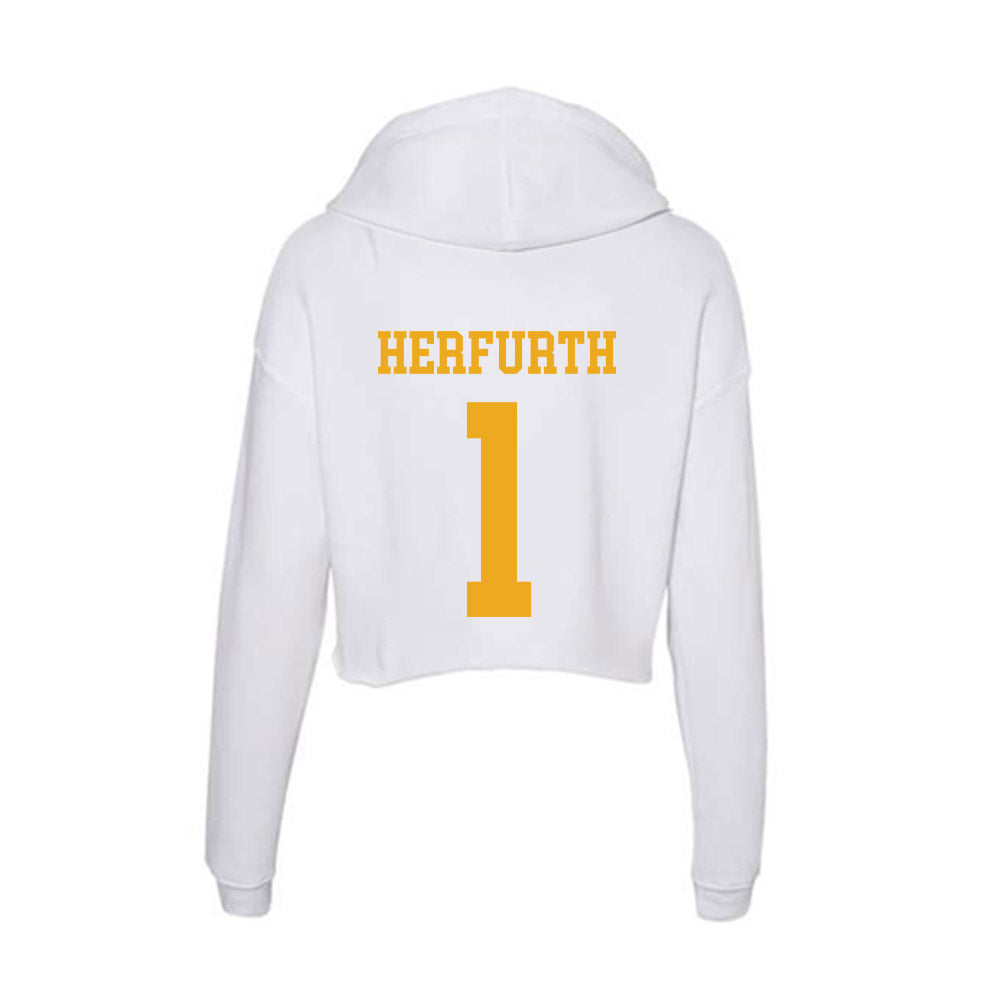 West Virginia - NCAA Women's Soccer : Bailey Herfurth - Women's Crop Fleece Hoodie-1