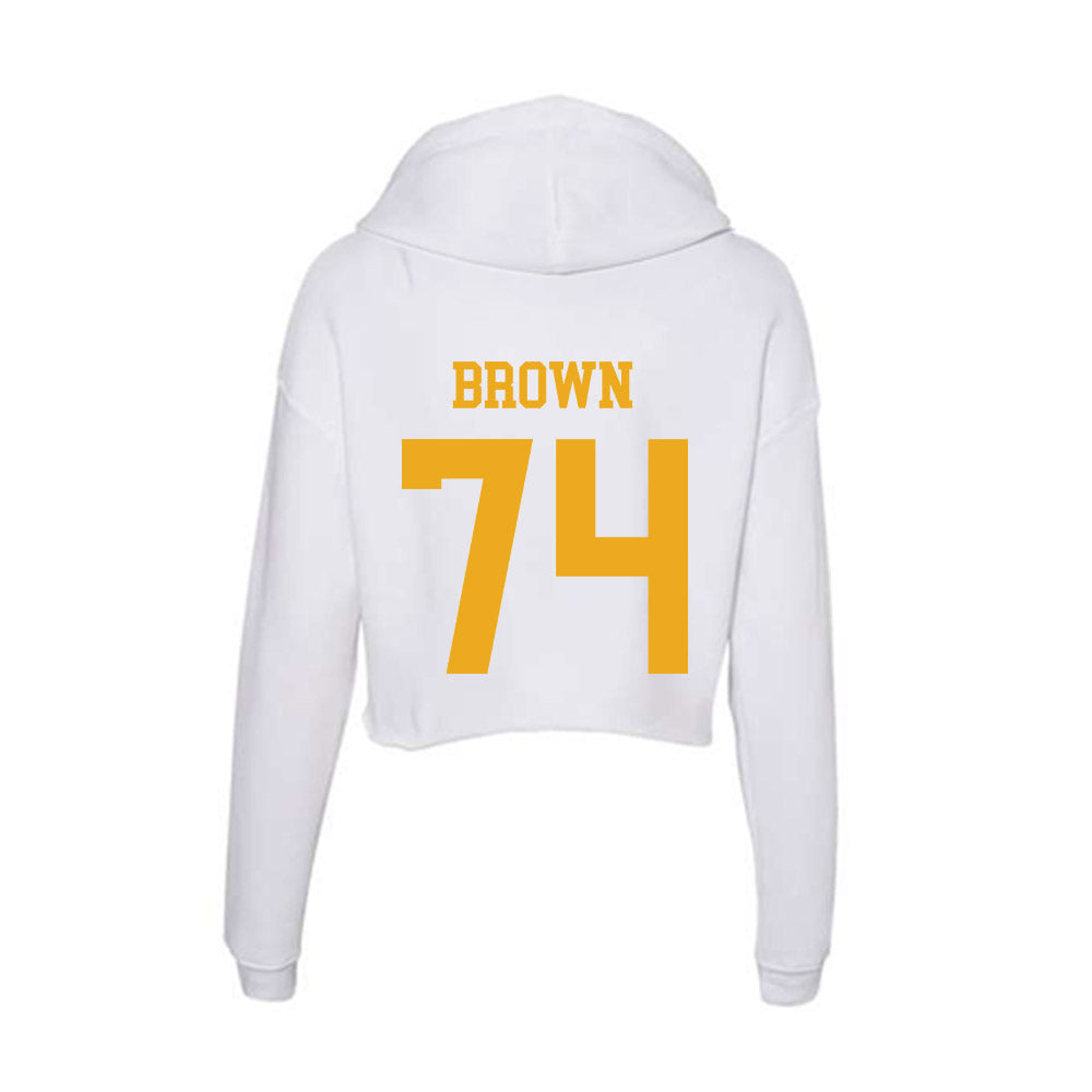 West Virginia - NCAA Football : Kevin Brown - Women's Crop Fleece Hoodie-1