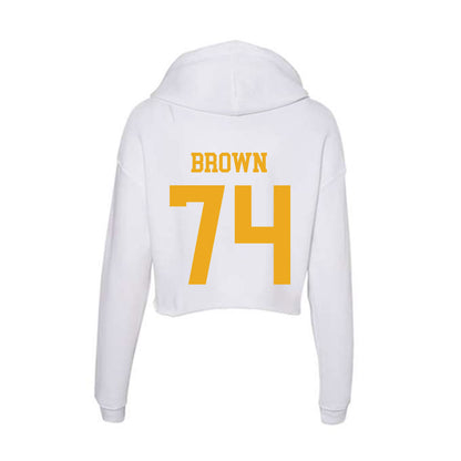 West Virginia - NCAA Football : Kevin Brown - Women's Crop Fleece Hoodie-1