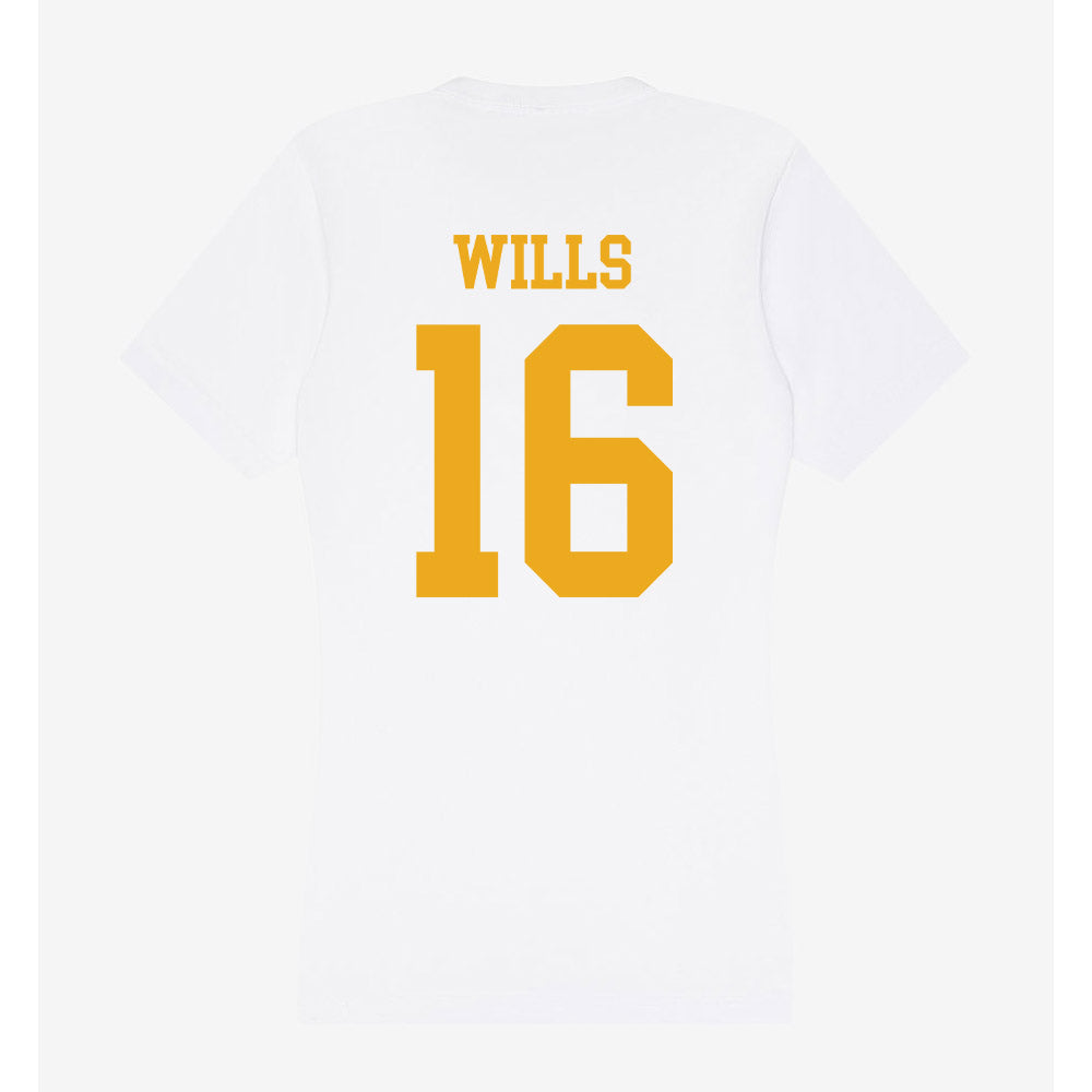West Virginia - NCAA Baseball : Brock Wills - Women's V-Neck T-Shirt-1