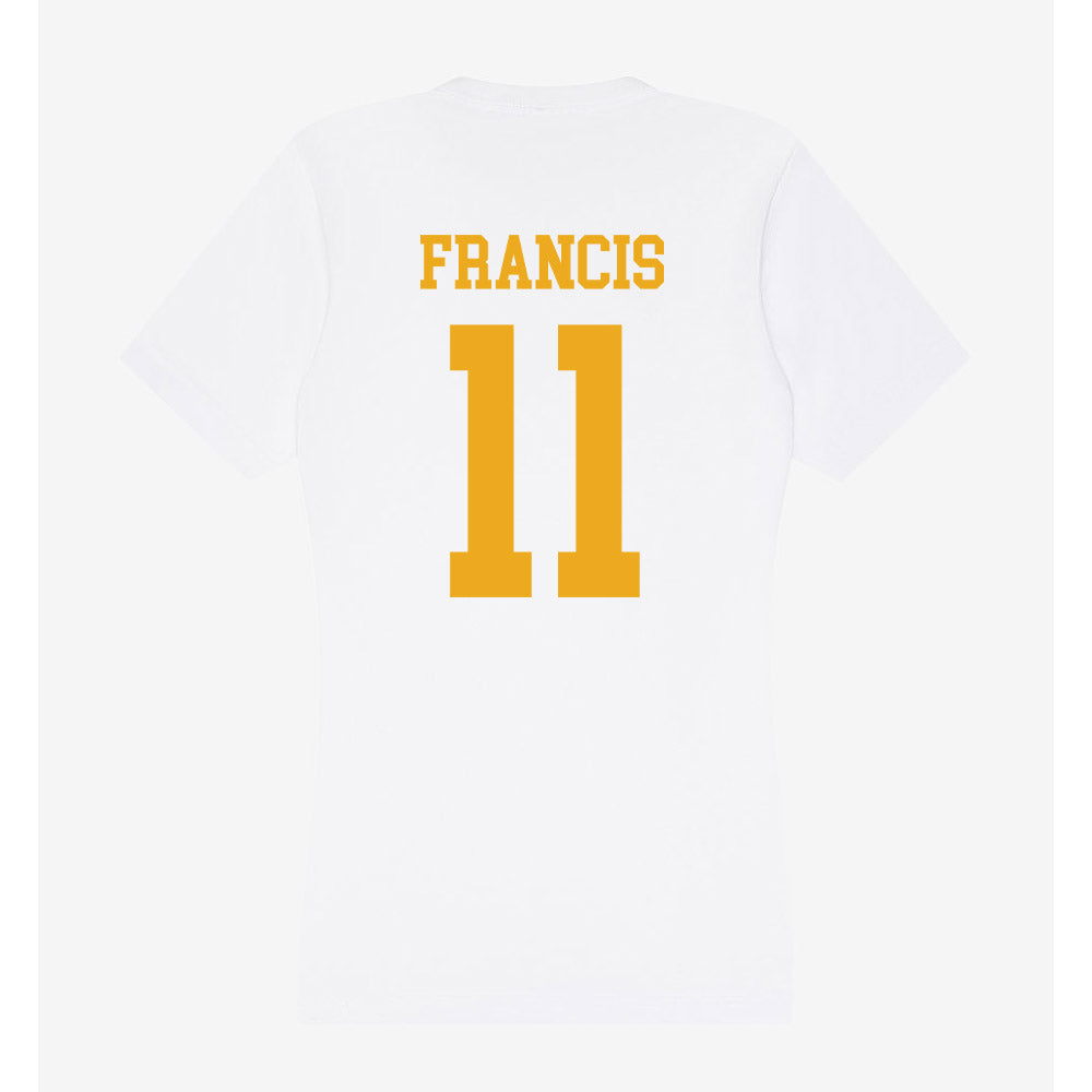 West Virginia - NCAA Football : TaRon Francis - Women's V-Neck T-Shirt-1