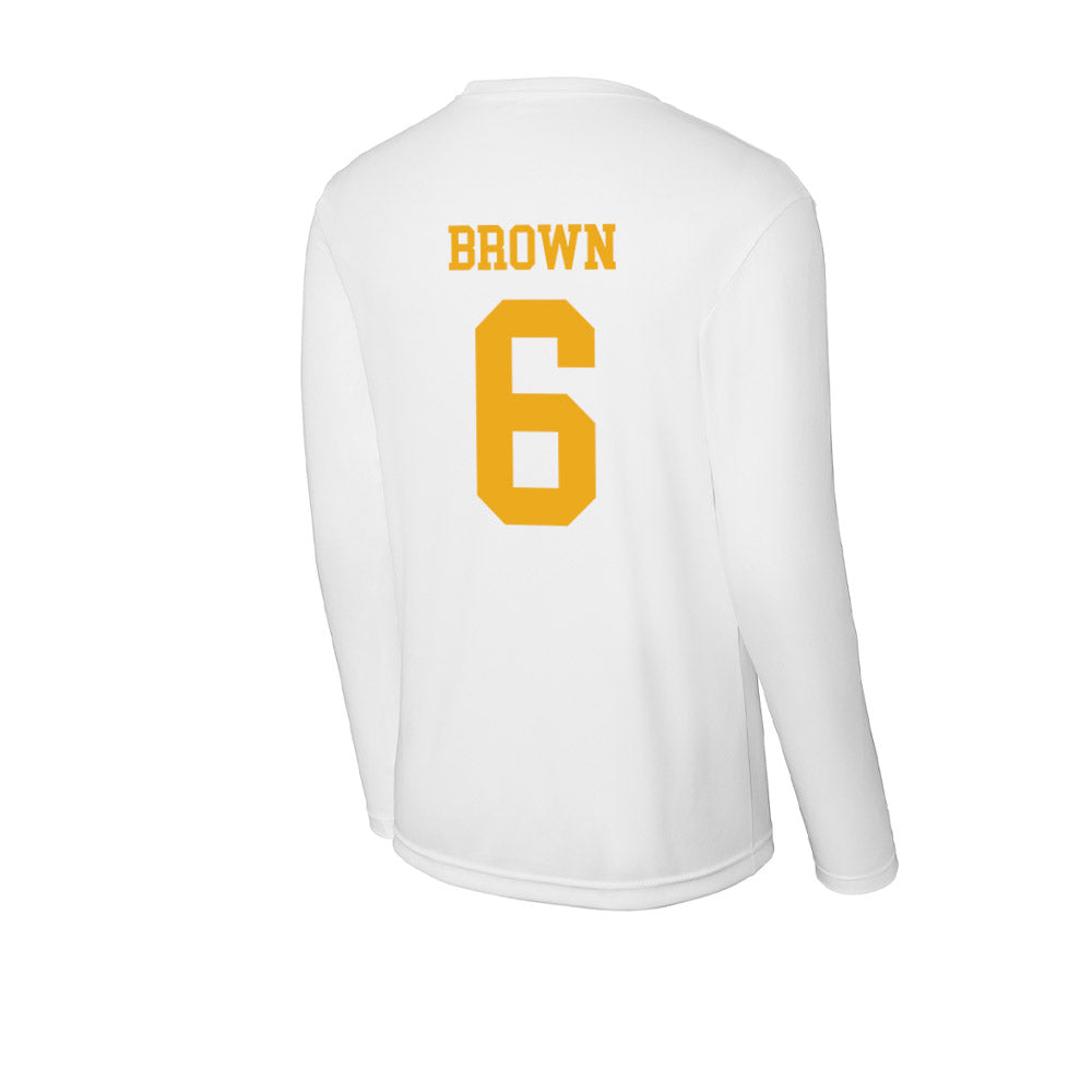 West Virginia - NCAA Football : Max Brown - Activewear Long Sleeve T-Shirt-1