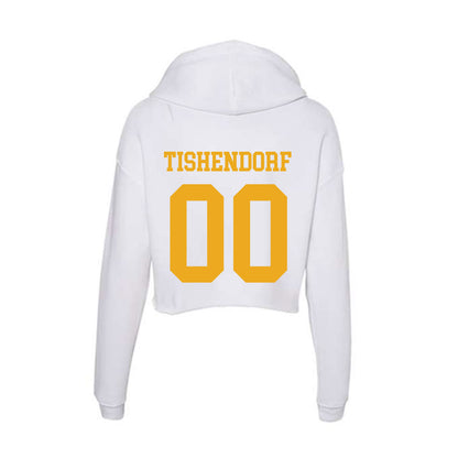 West Virginia - NCAA Football : Noah Tishendorf - Women's Crop Fleece Hooded Sweatshirt-1