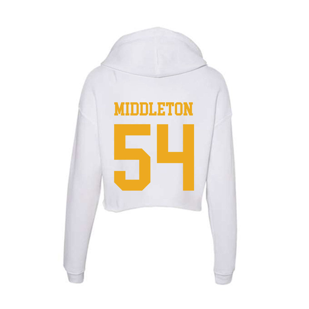 West Virginia - NCAA Baseball : Andrew Middleton - Women's Crop Fleece Hoodie-1