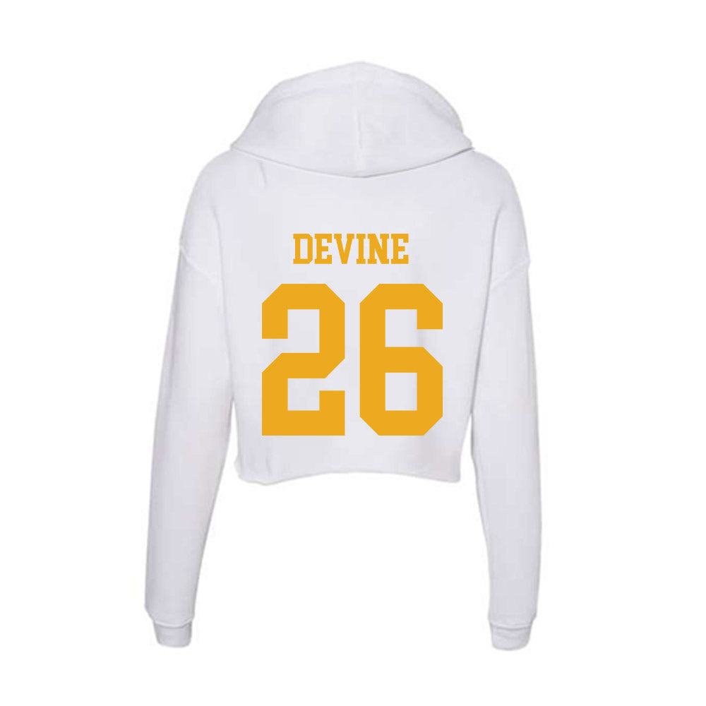 West Virginia - NCAA Football : Andre Devine - Women's Crop Fleece Hoodie-1