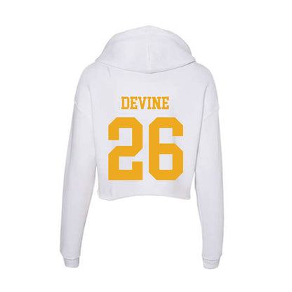 West Virginia - NCAA Football : Andre Devine - Women's Crop Fleece Hoodie-1