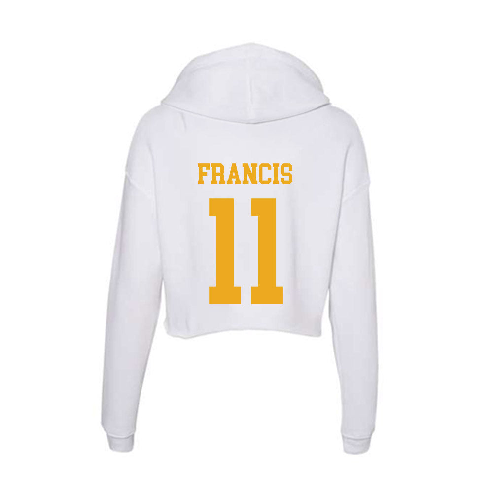 West Virginia - NCAA Football : TaRon Francis - Women's Crop Fleece Hoodie-1