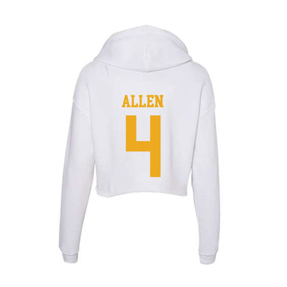 West Virginia - NCAA Football : Damun Allen - Women's Crop Fleece Hoodie-1
