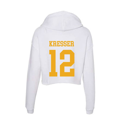 West Virginia - NCAA Baseball : Brodie Kresser - Women's Crop Fleece Hoodie-1
