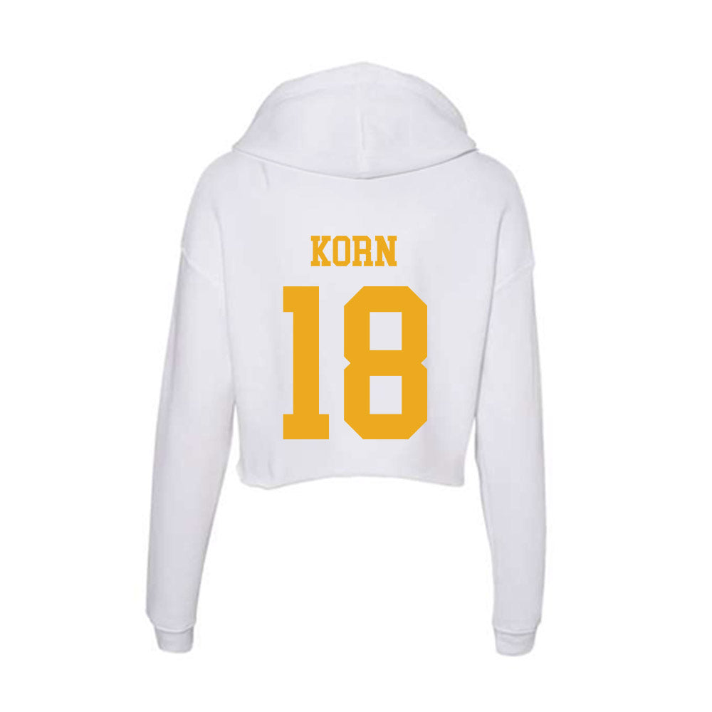 West Virginia - NCAA Baseball : Ian Korn - Women's Crop Fleece Hoodie-1