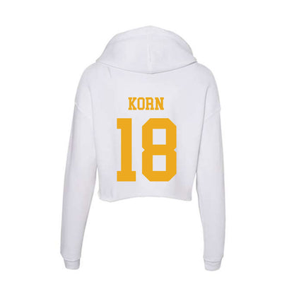 West Virginia - NCAA Baseball : Ian Korn - Women's Crop Fleece Hoodie-1