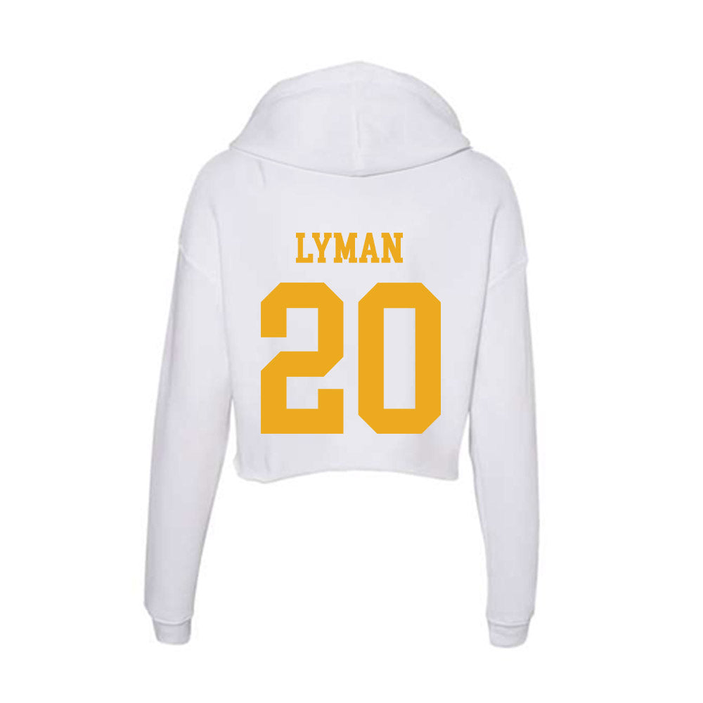 West Virginia - NCAA Baseball : Luke Lyman - Women's Crop Fleece Hoodie-1