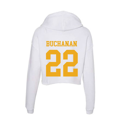 West Virginia - NCAA Men's Basketball : Javan Buchanan - Women's Crop Fleece Hoodie-1