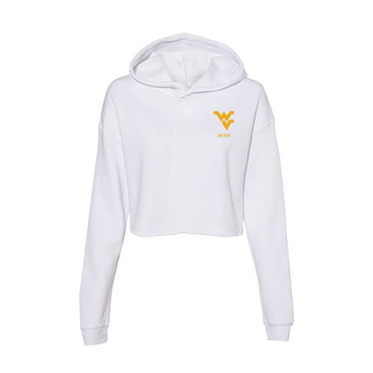 West Virginia - NCAA Men's Soccer : Tyler Bush - Women's Crop Fleece Hooded Sweatshirt-0