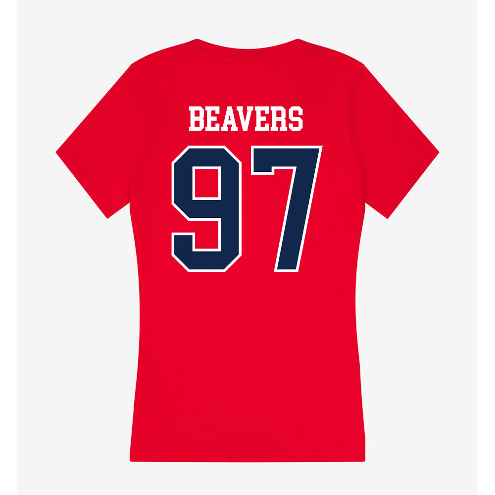 Ole Miss - NCAA Football : Kamron Beavers - Women's V-Neck T-Shirt-1