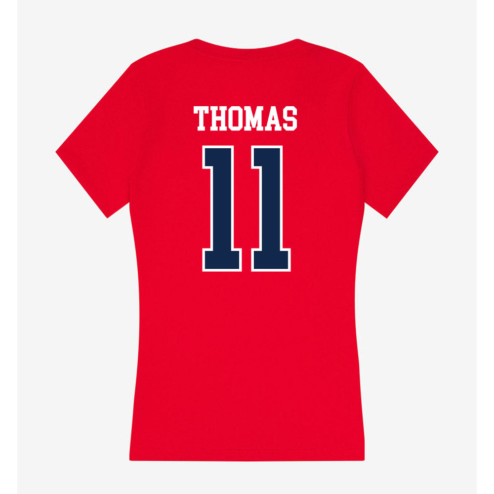 Ole Miss - NCAA Football : Keaton Thomas - Women's V-Neck T-Shirt-1