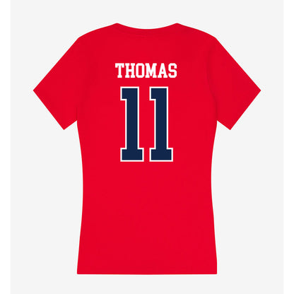 Ole Miss - NCAA Football : Keaton Thomas - Women's V-Neck T-Shirt-1