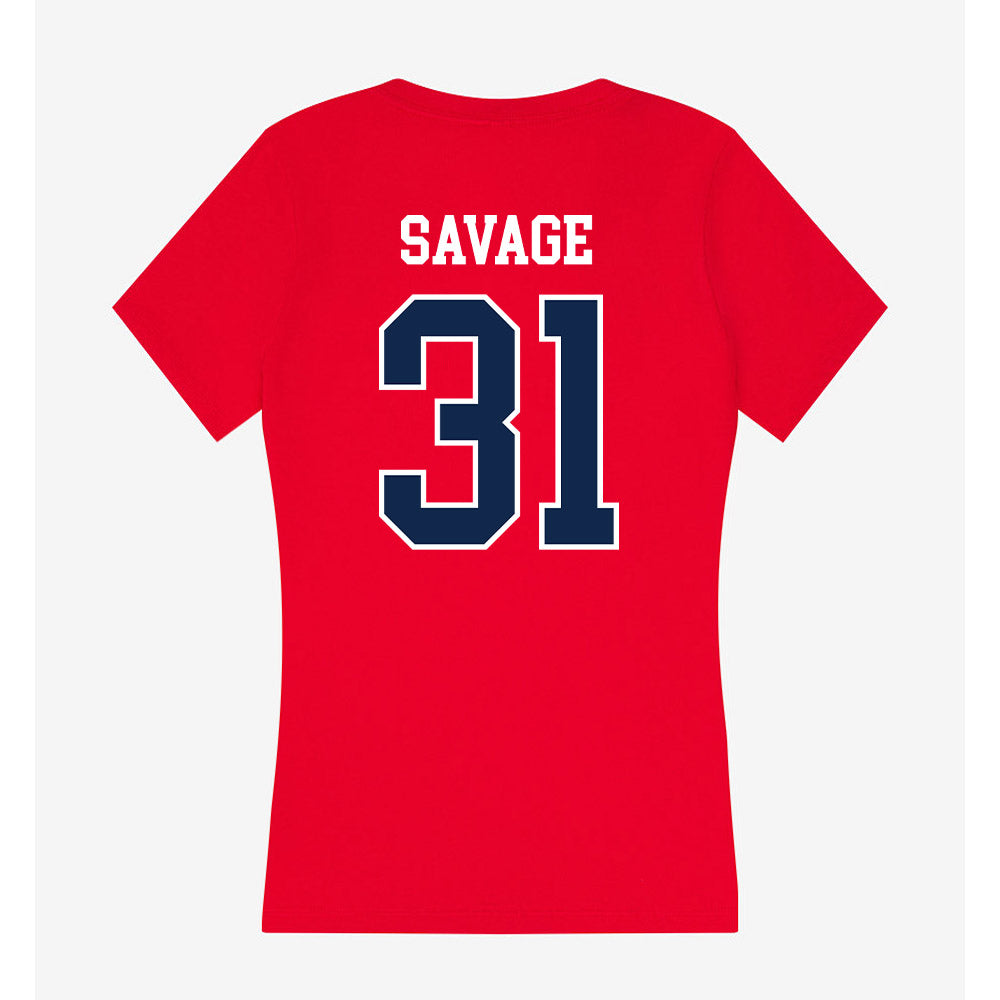 Ole Miss - NCAA Softball : Jada Savage - Women's V-Neck T-Shirt-1