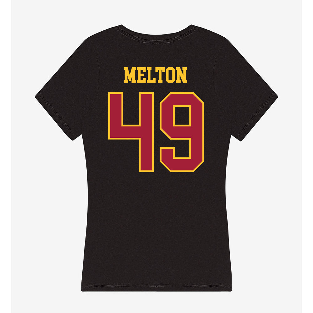 USC - NCAA Football : Fisher Melton - Women's V-Neck T-Shirt-1