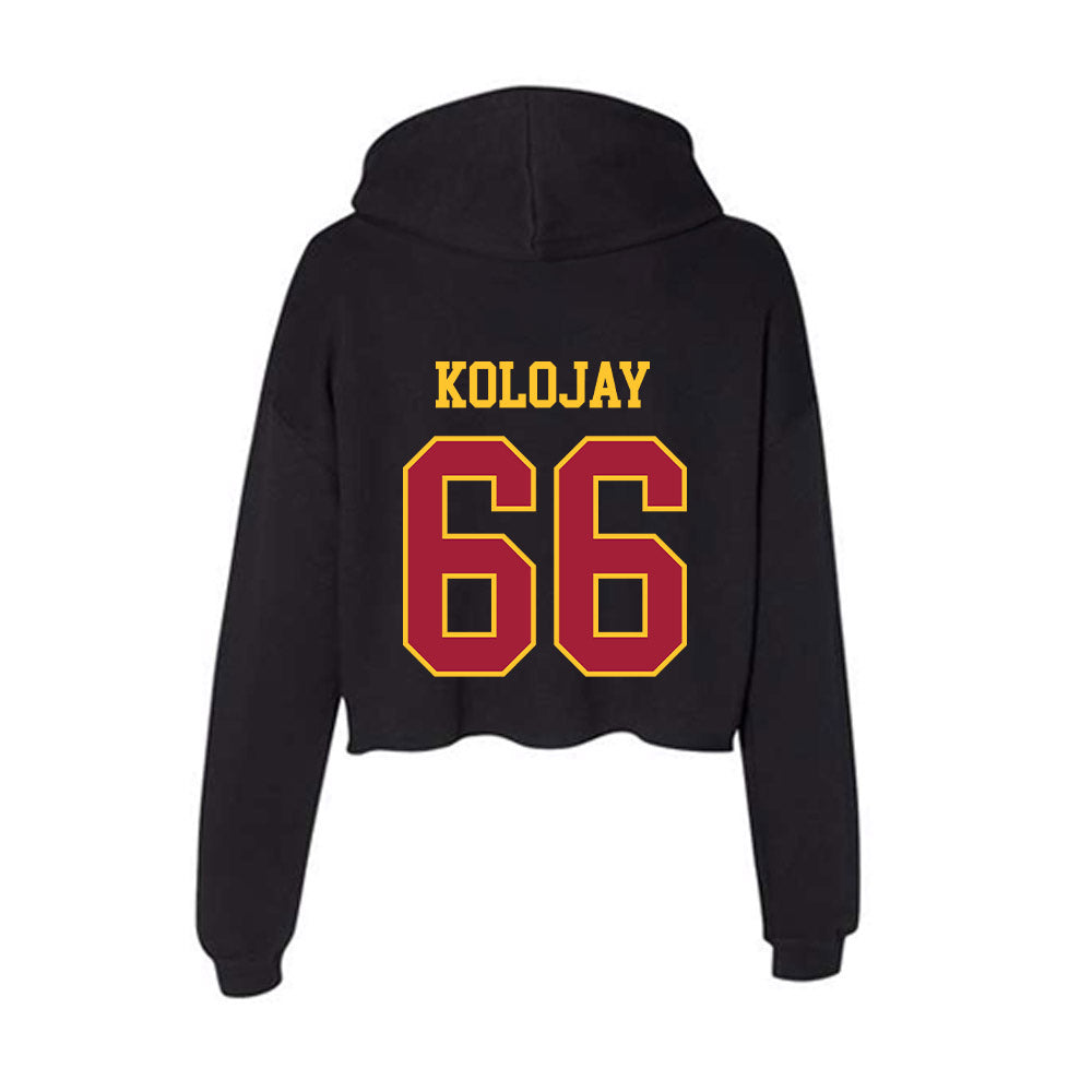 USC - NCAA Football : Breck Kolojay - Women's Crop Fleece Hoodie-1