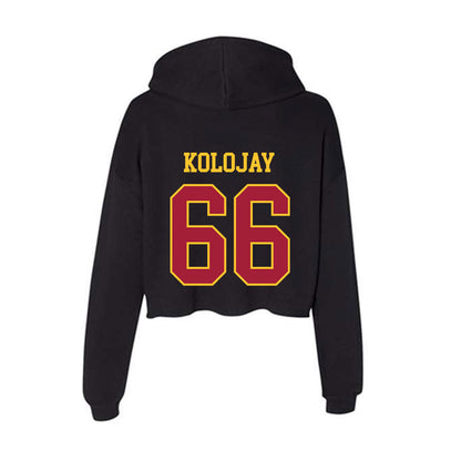 USC - NCAA Football : Breck Kolojay - Women's Crop Fleece Hoodie-1