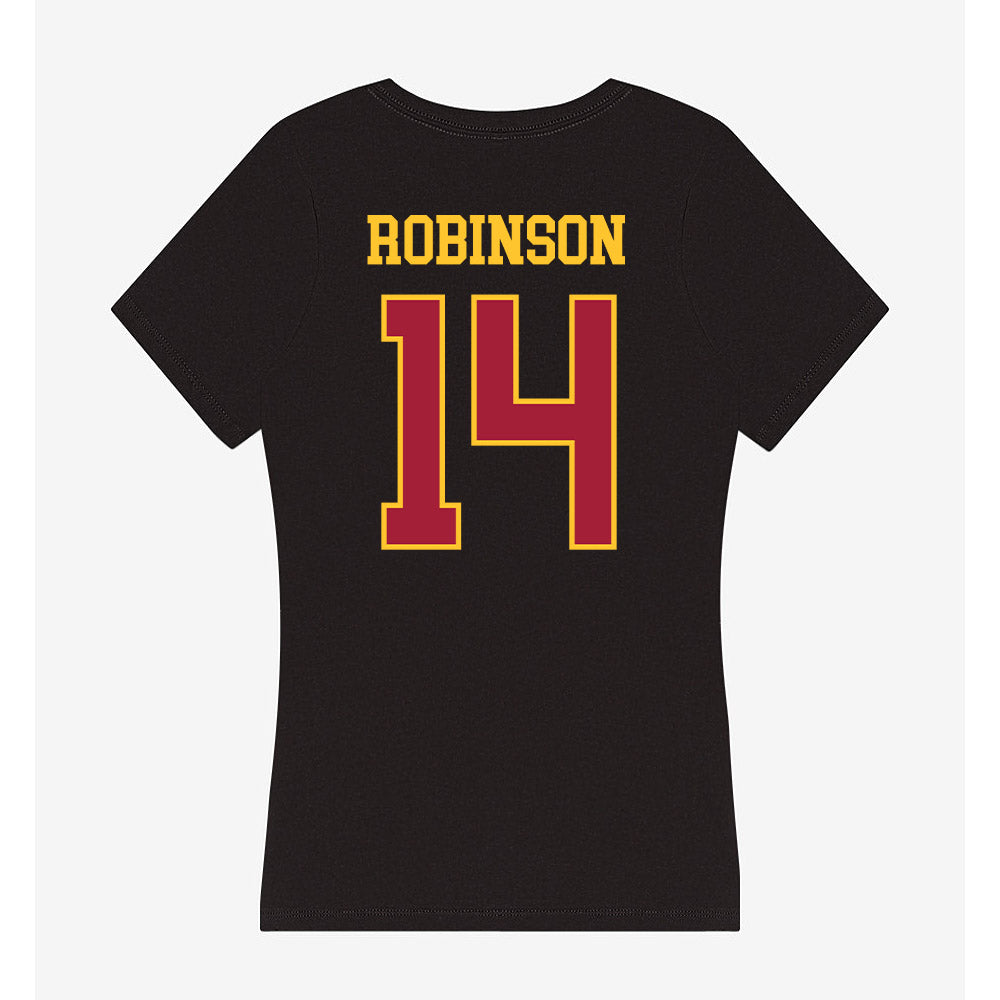 USC - NCAA Football : Ta'Mere Robinson - Women's V-Neck T-Shirt-1