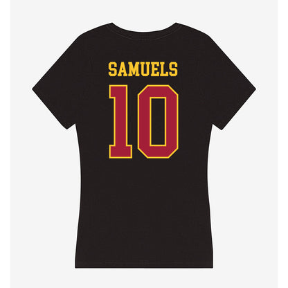 USC - NCAA Women's Basketball : Malia Samuels - Women's V-Neck T-Shirt-1