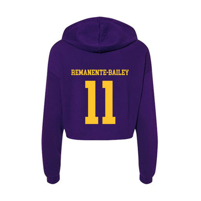 LSU - NCAA Women's Soccer : Sariyah Remanente-Bailey - Women's Crop Fleece Hooded Sweatshirt-1