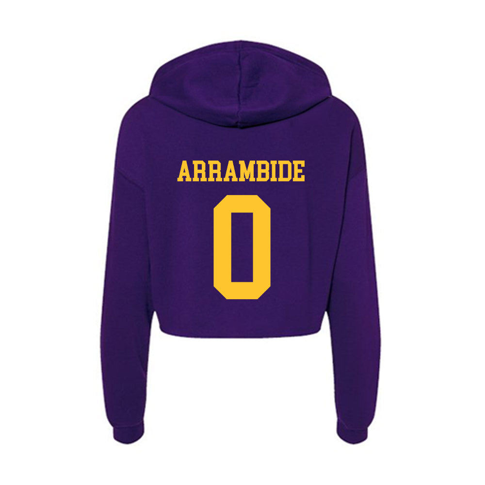 LSU - NCAA Baseball : Cade Arrambide - Women's Crop Fleece Hoodie-1