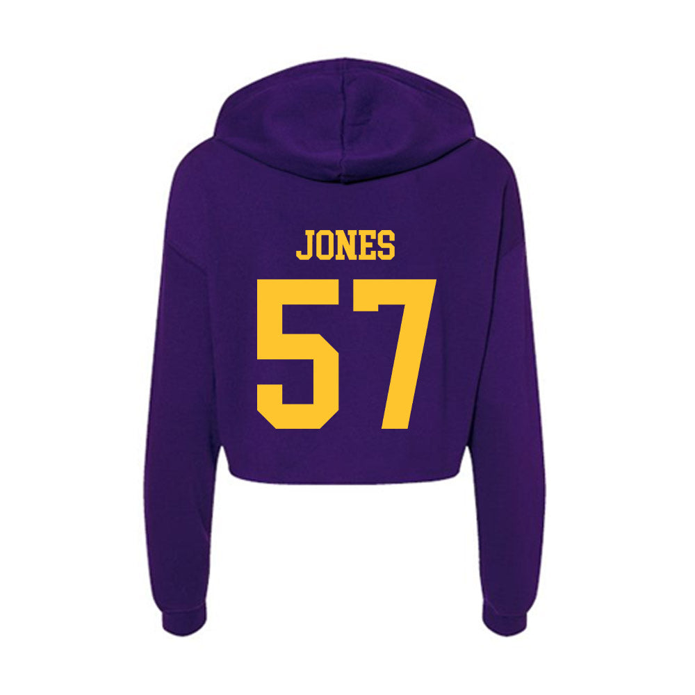 LSU - NCAA Football : Jakolby Jones - Women's Crop Fleece Hoodie-1