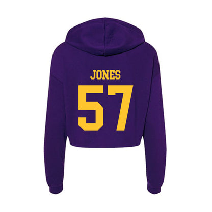 LSU - NCAA Football : Jakolby Jones - Women's Crop Fleece Hoodie-1