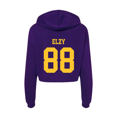 LSU - NCAA Football : Malik Elzy - Women's Crop Fleece Hooded Sweatshirt-1