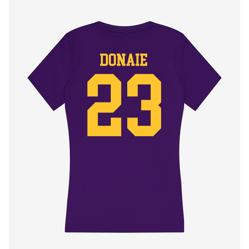 LSU - NCAA Women's Volleyball : Sanaa Donaie - Women's V-Neck T-Shirt-1